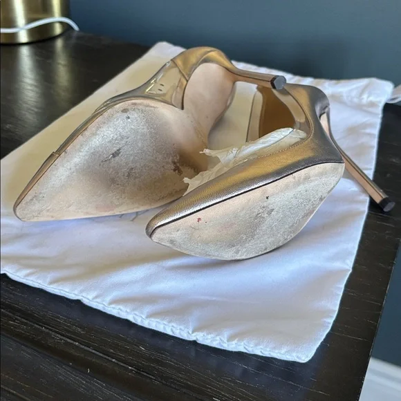 JIMMY CHOO Limited Edition Platinum/Plexi Romy Pointed Heels 100mm Like New! - Picture 6 of 10